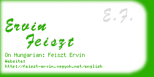 ervin feiszt business card